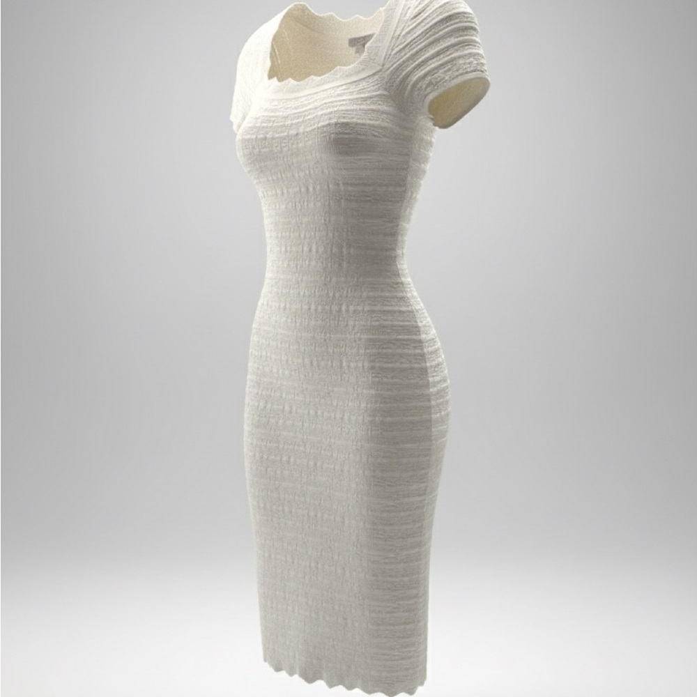All Saints White Textured Dress